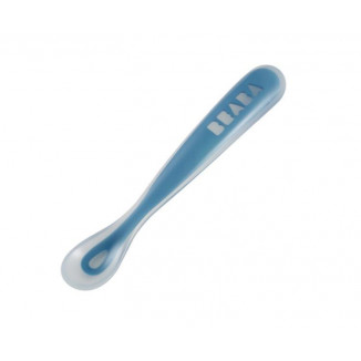 Cuillère 1er âge silicone BEABA Blue