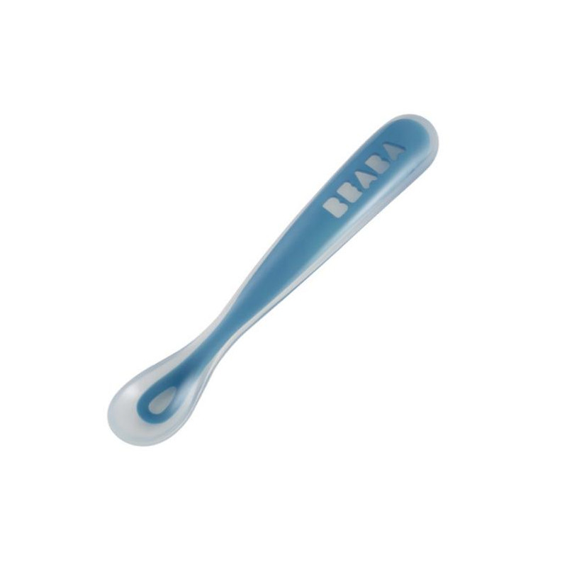 Cuillère 1er âge silicone BEABA Blue