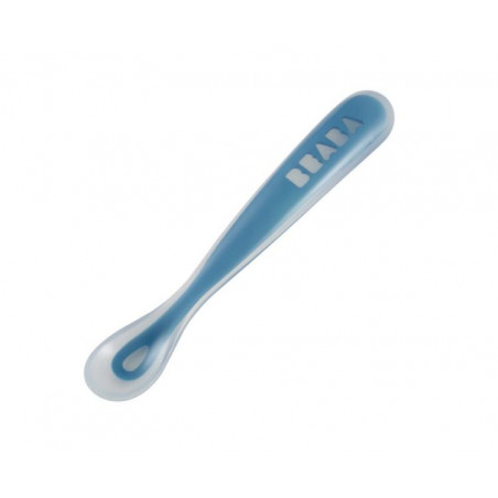 Cuillère 1er âge silicone BEABA Blue
