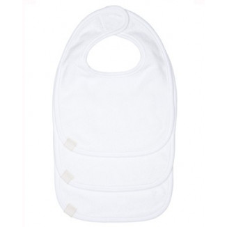 Lot de 3 bavoirs naissance unis LASSIG Blancs
