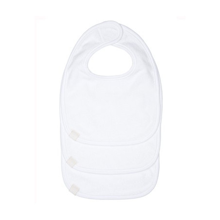 Lot de 3 bavoirs naissance unis LASSIG Blancs