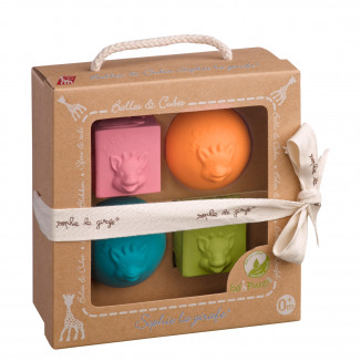 Set 2 balles + 2 cubes So Pure SOPHIE LA GIRAFE