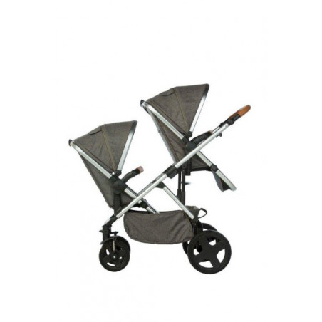 Poussette double 2Go avec 2 assises PERICLES Tweed