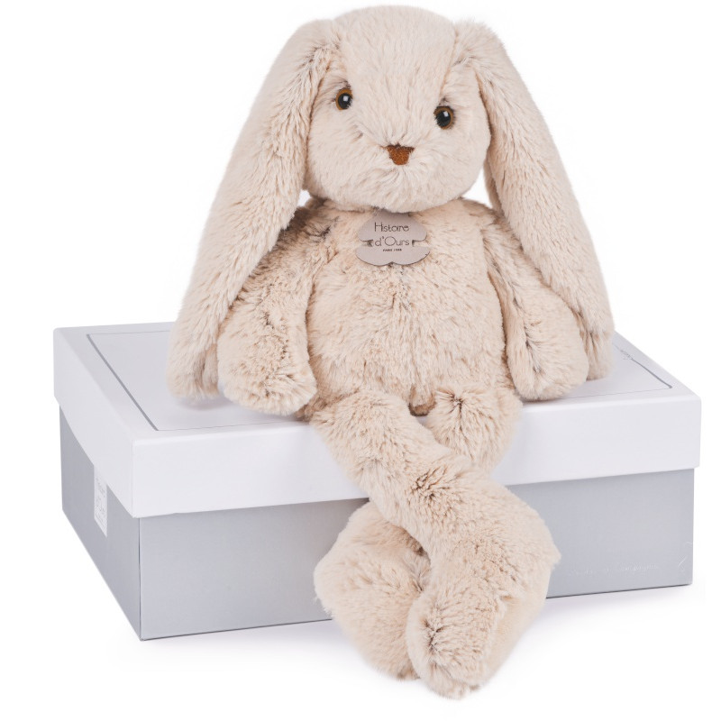 Peluche lapin beige modèle moyen HISTOIRE D'OURS Les copains câlins