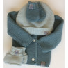 Lot de naissance en tricot 0-1m MLT Gris vert/Vert d'eau