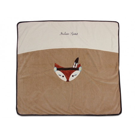 Couverture naissance 80x80 LES CHATOUNETS Indian Spirit