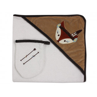 Sortie de bain + gant LES CHATOUNETS Indian Spirit