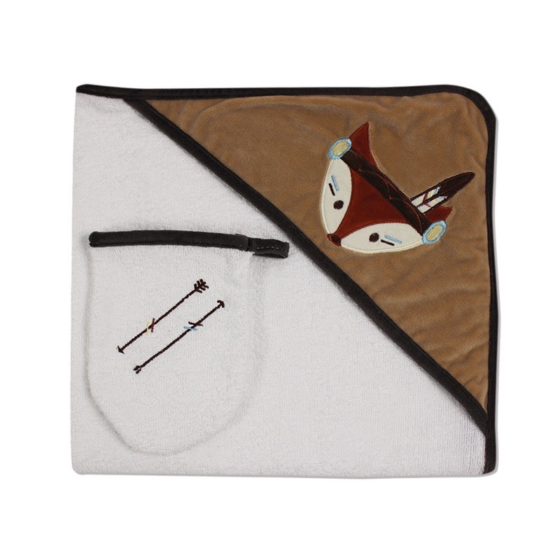 Sortie de bain + gant LES CHATOUNETS Indian Spirit