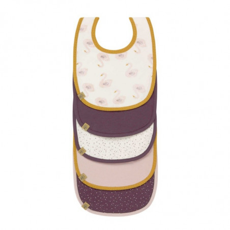 Lot de 5 bavoirs imperméables Petit cygne LASSIG Little Water