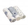 Lot de 3 langes divinement doux 80x80 LASSIG Baleine Little water
