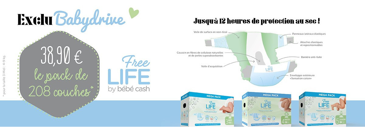 Les couches Freelife Bébé Cash, disponibles chez Made4baby