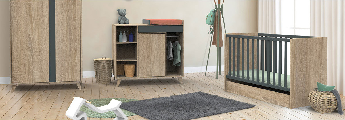 La chambre Nova Gris Volcan signée Sauthon - Les chambres Made4baby